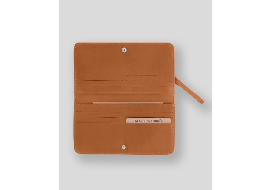 Les Ateliers Foures B64 - CUIR DE VACHETTE - LION baroudeuse compagnon dos à dos Portefeuilles