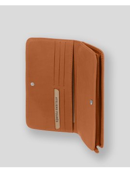 Les Ateliers Foures B64 - CUIR DE VACHETTE - LION baroudeuse compagnon dos à dos Portefeuilles