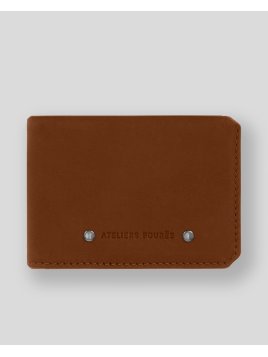 Les Ateliers Foures 924 - CUIR DE VACHETTE - FAUVE mini portefeuille cartes et papier d'identité pmpb