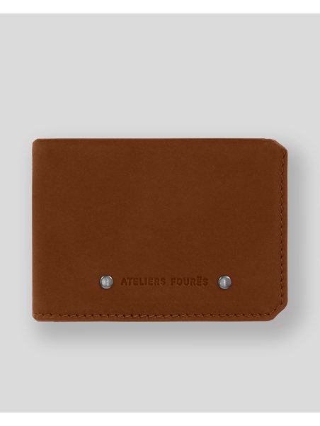 Les Ateliers Foures 924 - CUIR DE VACHETTE - FAUVE mini portefeuille cartes et papier d'identité pmpb
