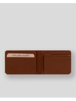 Les Ateliers Foures 924 - CUIR DE VACHETTE - FAUVE mini portefeuille cartes et papier d'identité pmpb