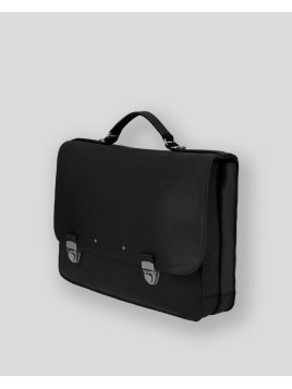 Les Ateliers Foures 9530 - CUIR DE VACHETTE - NOIR fourès-baroudeur-serviette à rabat 38cm 2soufflets Sac business