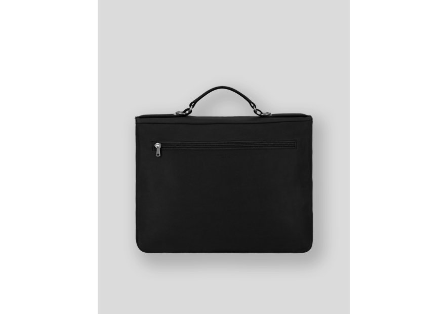 Les Ateliers Foures 9530 - CUIR DE VACHETTE - NOIR fourès-baroudeur-serviette à rabat 38cm 2soufflets Sac business