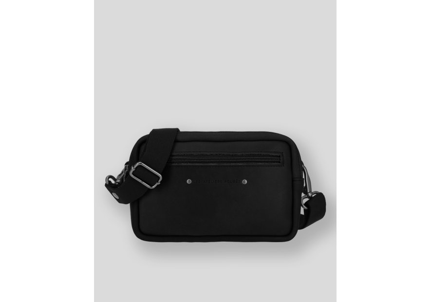 Les Ateliers Foures 9390 - CUIR DE VACHETTE - NOIR pochette ceinture Sacs banane / Sacs bandoulière