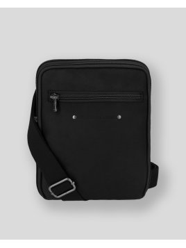 Les Ateliers Foures 9327 - CUIR DE VACHETTE - NOIR sac homme style holster double zip baroudeur Sacs bandoulière/Sacoches