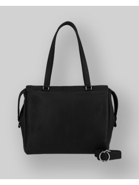 Les Ateliers Foures B650 - CUIR DE VACHETTE - NOIR Shopper business Barouseuse Sac business