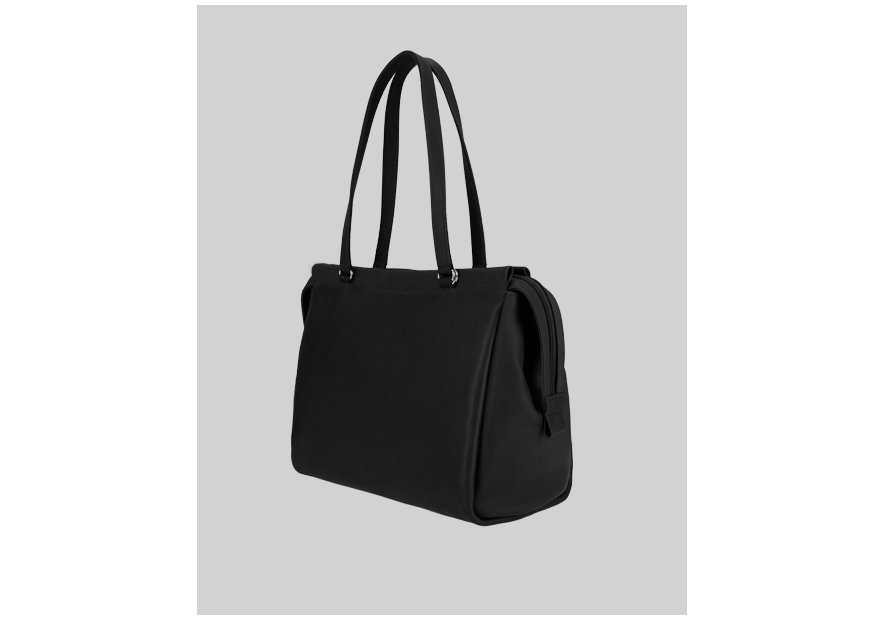Les Ateliers Foures B650 - CUIR DE VACHETTE - NOIR Shopper business Barouseuse Sac business