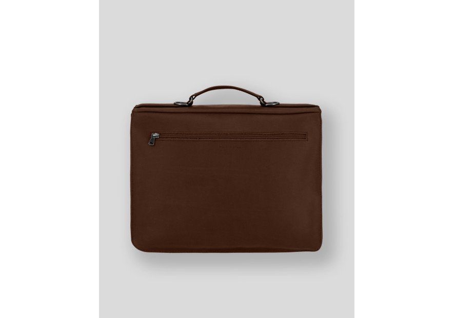 Les Ateliers Foures 9410 - CUIR DE VACHETTE - COGNAC serviette à rabat baroudeur fourès Sac business