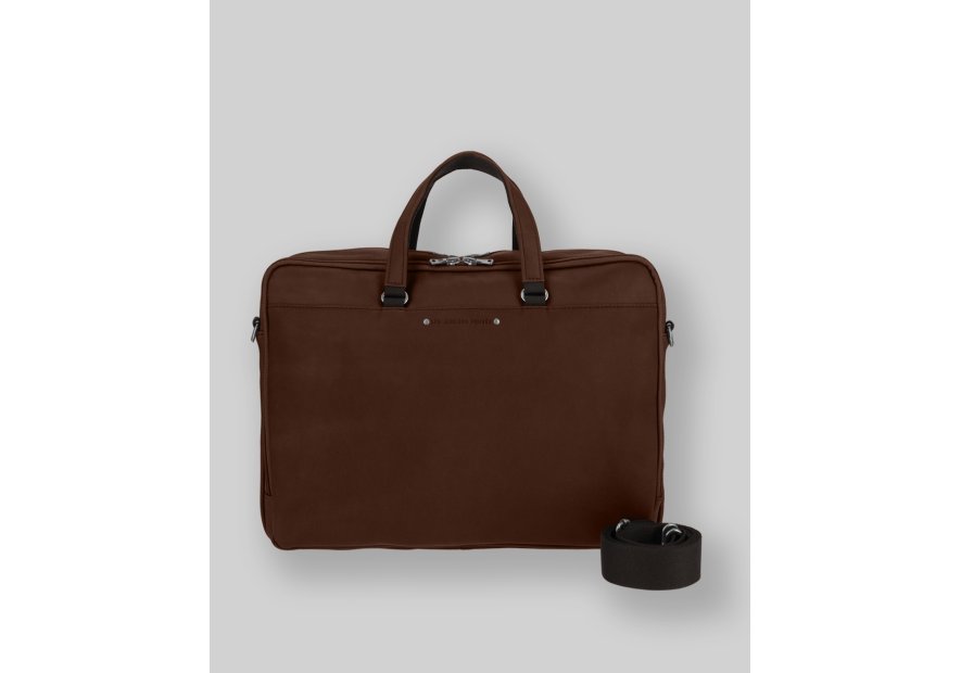 Les Ateliers Foures 9951 - CUIR DE VACHETTE - COGNAC les ateliers foures-baroudeur-porte documents m Porte-documents