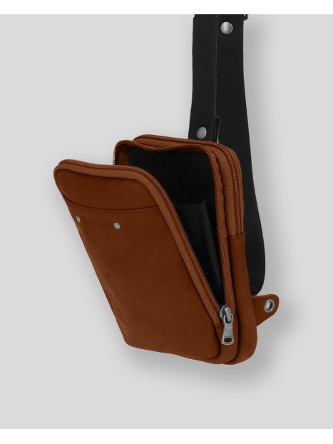 Les Ateliers Foures 9168 - CUIR DE VACHETTE - FAUVE les ateliers foures-baroudeur-holster compact Sacs bandoulière/Sacoches