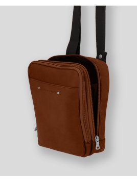 Les Ateliers Foures 9227 - CUIR DE VACHETTE - FAUVE pochette double Sacs bandoulière/Sacoches