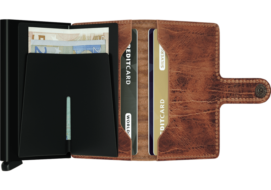 Secrid MDM - ALUMINIUM/CUIR - WHISKEY porte cartes miniwallet dutch martin