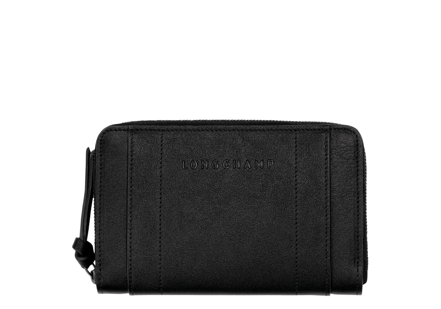 Longchamp 3622HCV - CUIR DE VEAU - NOIR -  portefeuille 3d Porte-monnaie