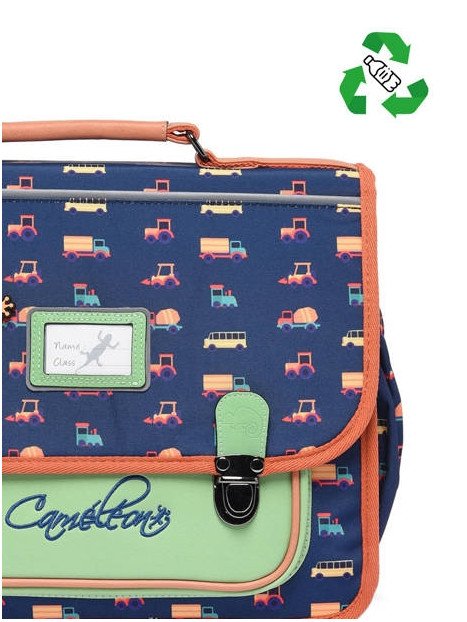 Caméléon RET-CA35 - POLYESTER RECYCLÉ - N cartable enfant 2 compartiments retro cartable Scolaire