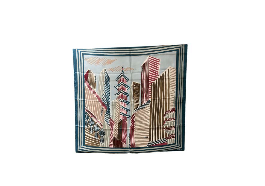 Lancel A12559 - SOIE - MULTI BRUME - DF lancel- pop asian city- carré de soie Foulards/Etoles