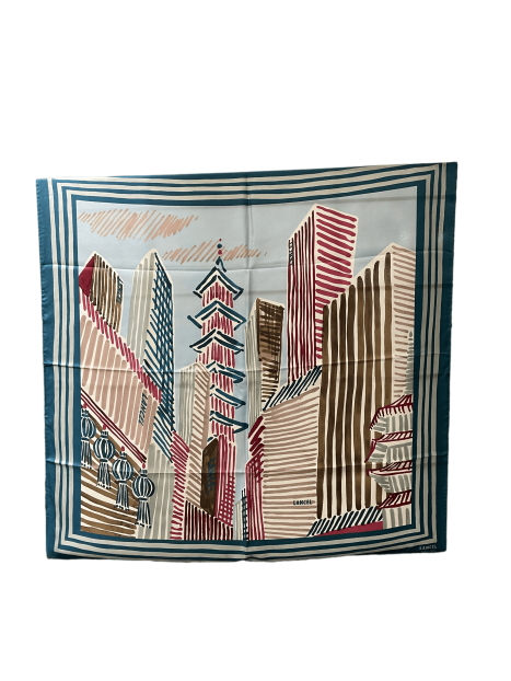 Lancel A12559 - SOIE - MULTI BRUME - DF lancel- pop asian city- carré de soie Foulards/Etoles