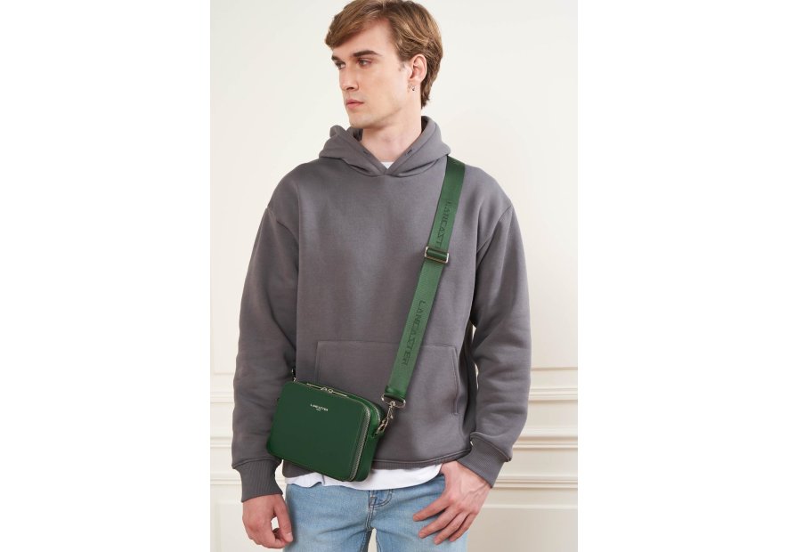 Lancaster 312-21 - CUIR DE VACHETTE - VERT lancaster - paris homme - sac horizontal l Sac business