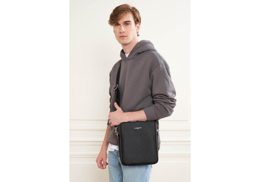 Lancaster 312-22 - CUIR DE VACHETTE - NOIR lancaster - paris homme - sac h l Sac business