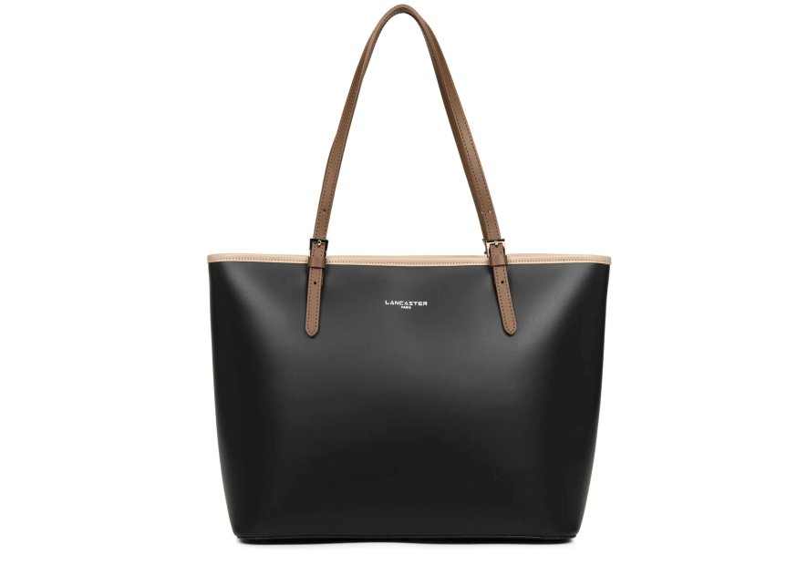 Lancaster 437-08 - CUIR DE VACHETTE - NOIR Constance - Grand Sac Cabas épaule shopping