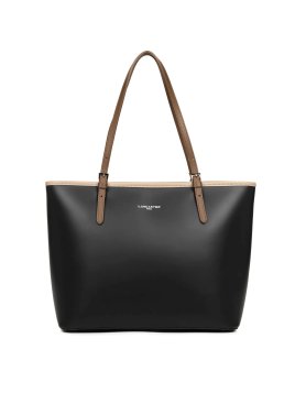 Lancaster 437-08 - CUIR DE VACHETTE - NOIR Constance - Grand Sac Cabas épaule shopping