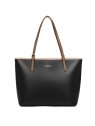 Lancaster 437-08 - CUIR DE VACHETTE - NOIR Constance - Grand Sac Cabas épaule sac-a-main-shopping-toile-ou-cuir