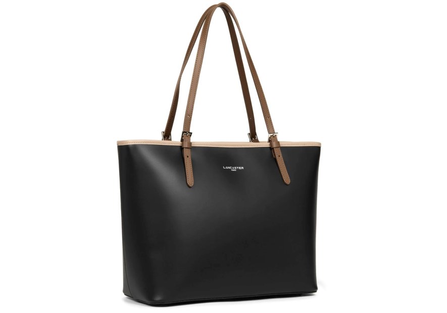Lancaster 437-08 - CUIR DE VACHETTE - NOIR Constance - Grand Sac Cabas épaule shopping