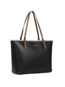 Lancaster 437-08 - CUIR DE VACHETTE - NOIR Constance - Grand Sac Cabas épaule sac-a-main-shopping-toile-ou-cuir