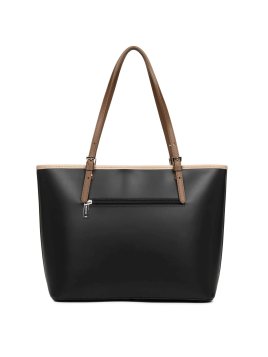 Lancaster 437-08 - CUIR DE VACHETTE - NOIR Constance - Grand Sac Cabas épaule shopping