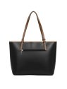 Lancaster 437-08 - CUIR DE VACHETTE - NOIR Constance - Grand Sac Cabas épaule sac-a-main-shopping-toile-ou-cuir