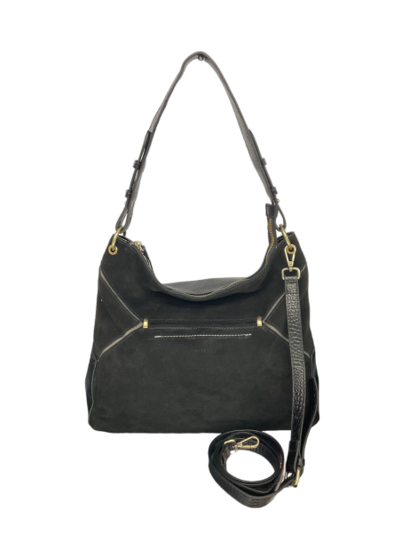 MIA &  JOY MJ1672 - CUIR DE VACHETTE - NOIR mia & joy- violine- porté épaule Sac business