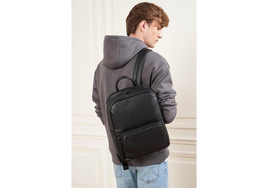 Lancaster 320-34 - CUIR DE VACHETTE - NOIR lancaster-soft vintage-sac a dos Sac à dos business