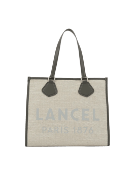 Lancel A10749 - TOILE ET CUIR - NTUREL/ cabas large summer tote Sac business