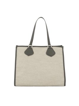 Lancel A10749 - TOILE ET CUIR - NTUREL/ cabas large summer tote Sac business