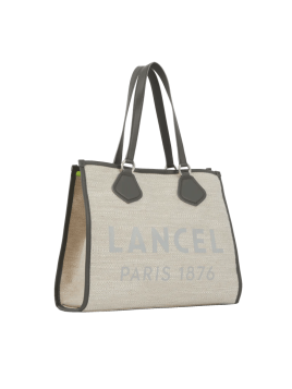 Lancel A10749 - TOILE ET CUIR - NTUREL/ cabas large summer tote Sac business