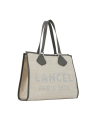 Lancel A10749 cabas lancel summer tote sac-a-main-shopping-toile-ou-cuir