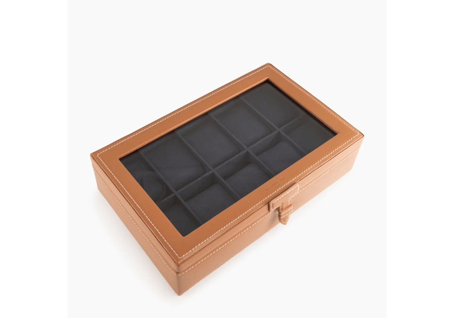 Le Tanneur TBJ7394 - CUIR DE VACHETTE - NAT coffret 10 montres vitré Coffrets à bijoux