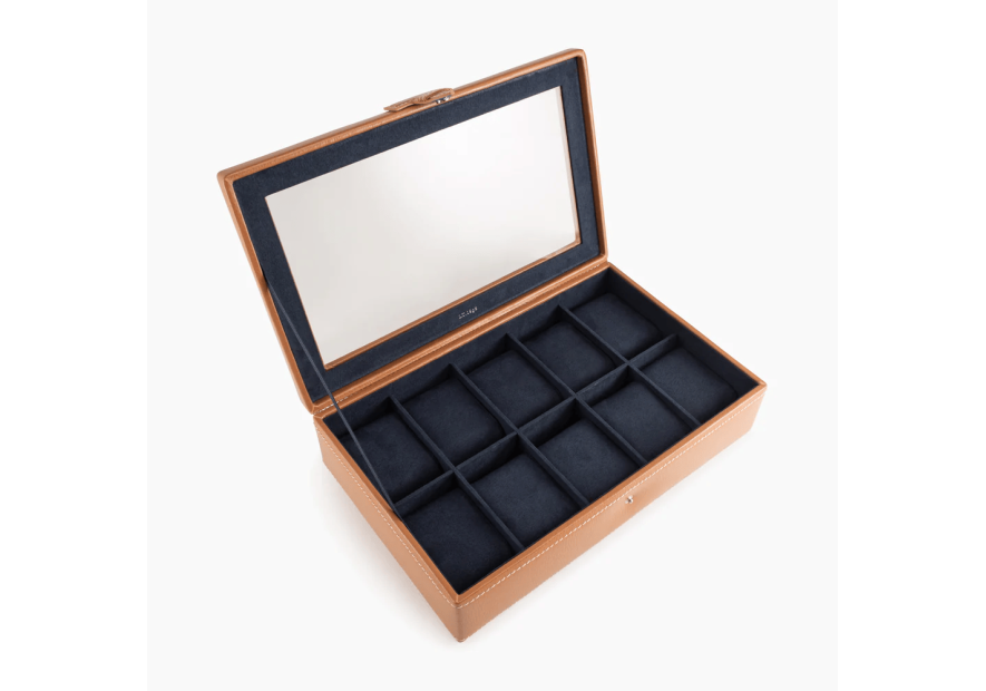 Le Tanneur TBJ7394 - CUIR DE VACHETTE - NAT coffret 10 montres vitré Coffrets à bijoux
