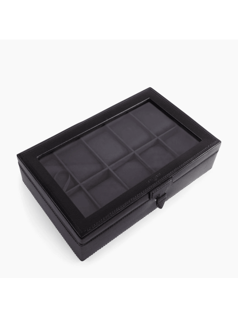 Le Tanneur TBJ7394 - CUIR DE VACHETTE - NOI coffret 10 montres vitré coffret-montres