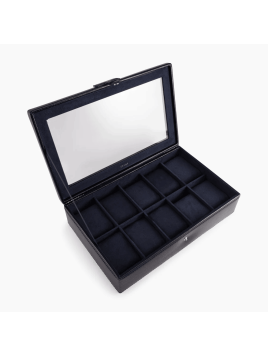 Le Tanneur TBJ7394 - CUIR DE VACHETTE - NOI coffret 10 montres vitré Coffrets à bijoux