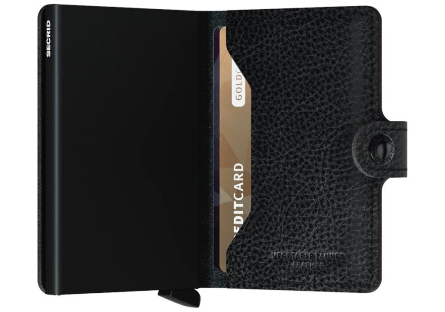 Secrid MVG - ALUMINIUM/CUIR - BLACK/BLA porte cartes miniwallet veg Porte-cartes