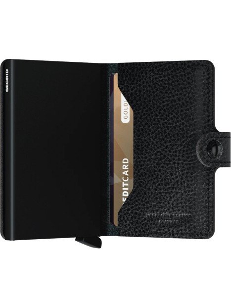 Secrid MVG - ALUMINIUM/CUIR - BLACK/BLA porte cartes miniwallet veg Porte-cartes