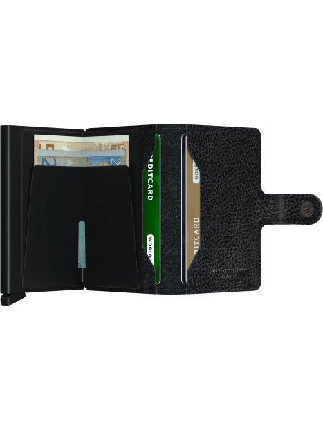 Secrid MVG - ALUMINIUM/CUIR - BLACK/BLA porte cartes miniwallet veg Porte-cartes