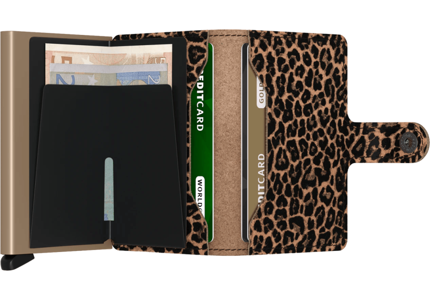 Secrid MLE - ALUMINIUM - LEOPARD BEIGE porte cartes miniwallet leo Porte-cartes