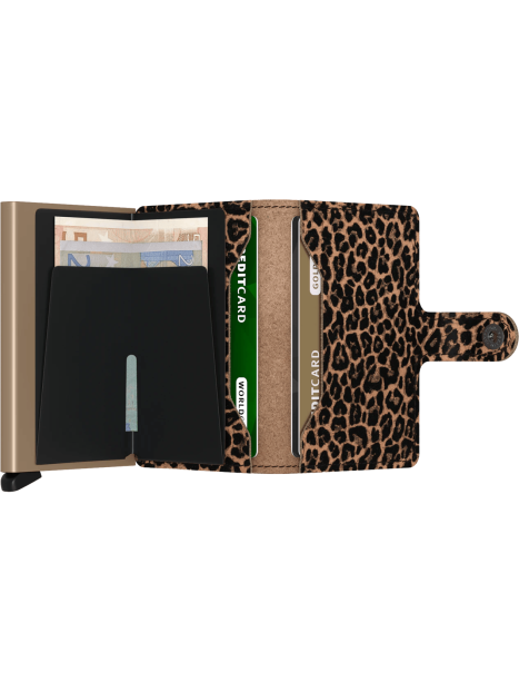 Secrid MLE - ALUMINIUM - LEOPARD BEIGE porte cartes miniwallet leo Porte-cartes