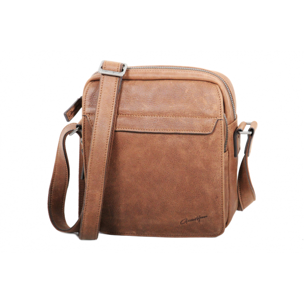 Gerard Henon 7103 - CUIR DE VACHETTE - MARRON Pochette bandoulière sacoche-homme