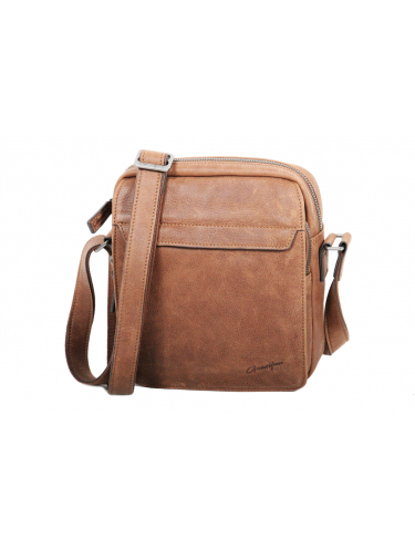 Gerard Henon 7103 - CUIR DE VACHETTE - MARRON Pochette bandoulière sacoche-homme