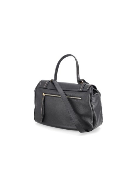 vison'a 23513 - CUIR DE VACHETTE - NERO visona-california-trotteur a rabats Sac business