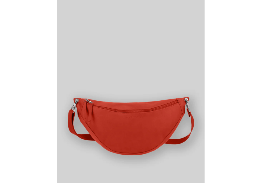 Les Ateliers Foures B124 - CUIR DE VACHETTE - ORANGE les ateliers foures-baroudeuse-banane l Sac business