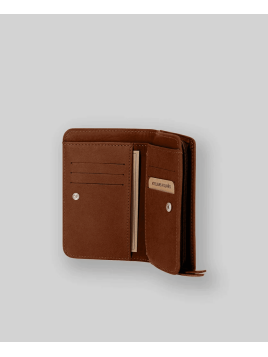 Les Ateliers Foures B53 - CUIR DE VACHETTE - FAUVE portefeuille femme dos à dos baroudeuse m Portefeuille Homme