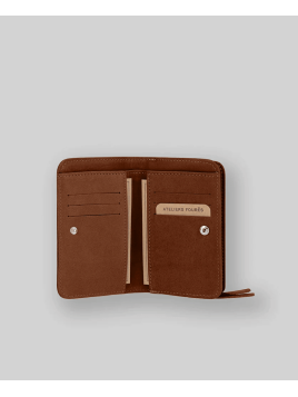 Les Ateliers Foures B53 - CUIR DE VACHETTE - FAUVE portefeuille femme dos à dos baroudeuse m Portefeuille Homme